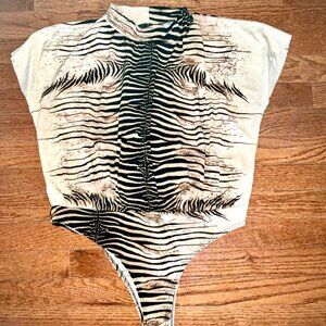 Brown Zebra Print Bodysuit